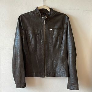 Vintage leather snakeskin jacket